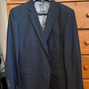 Haggar Men’s Jacket Navy Pinstriped 50R